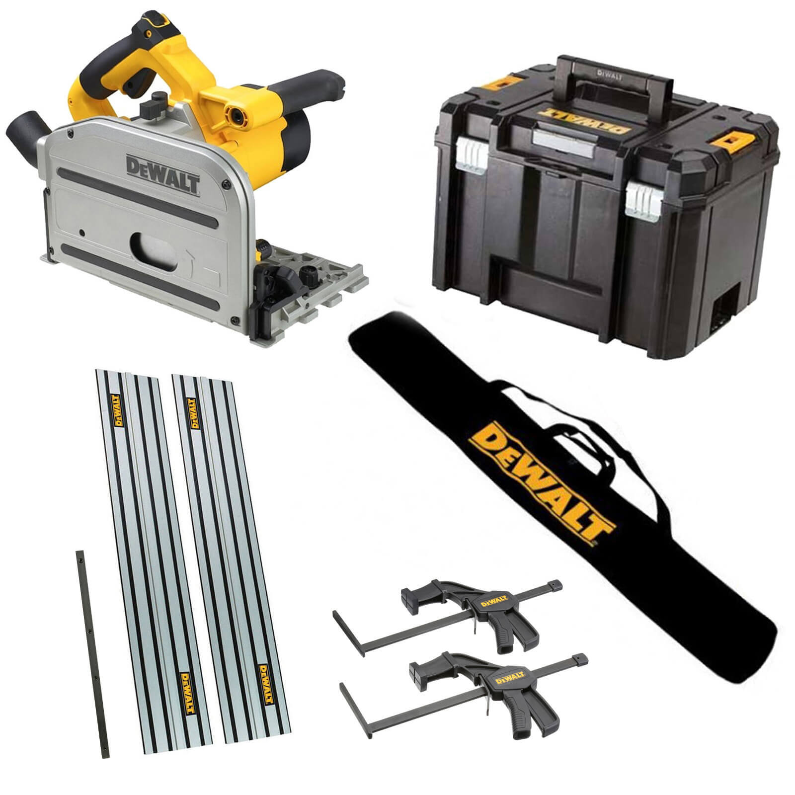 DeWalt DWS520KT Plunge Cut Circular Saw & Guide Rail Kit 110v